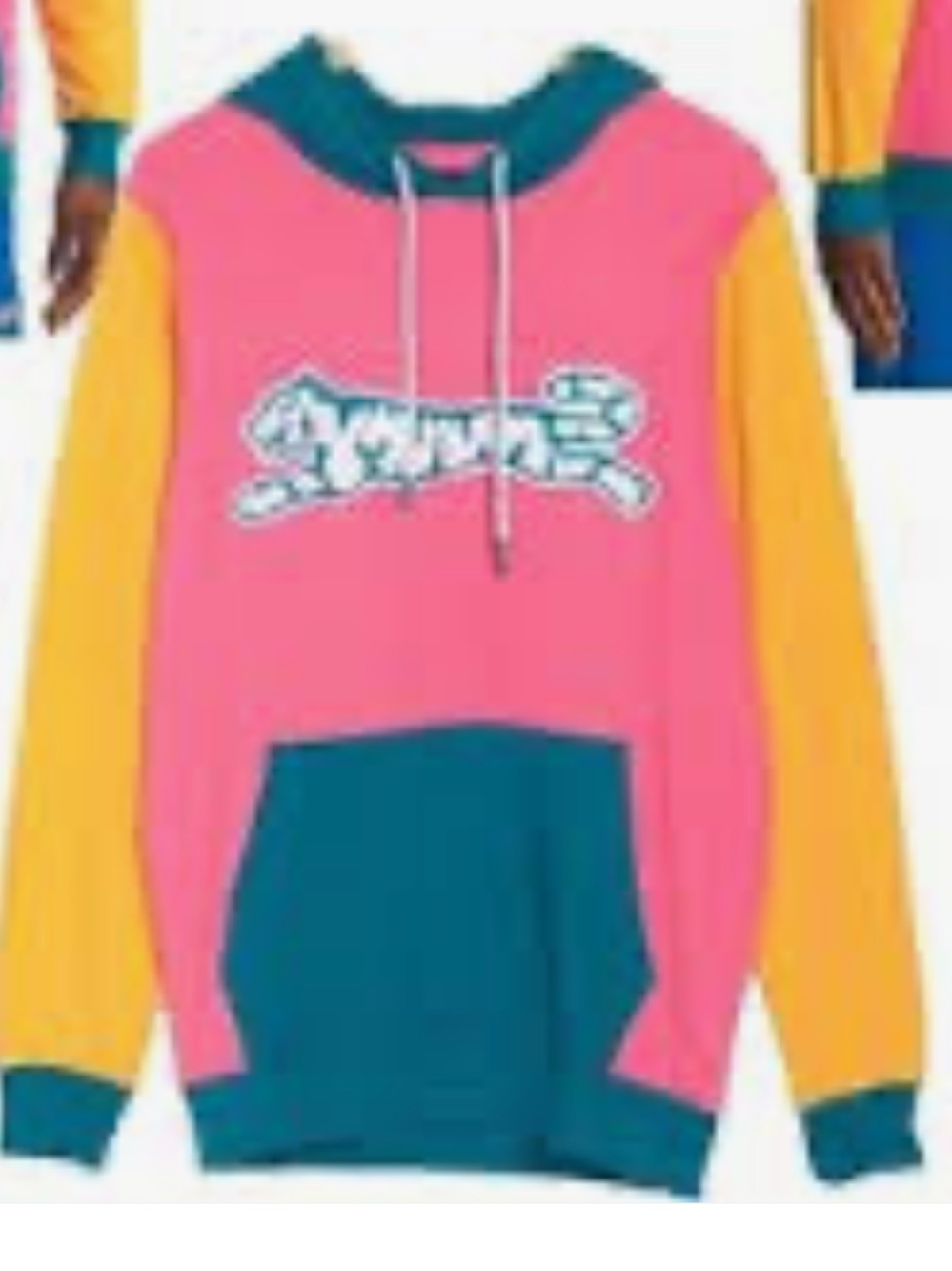 LE TIGRE ORIGINAL Pink, Teal & Yellow Hoodie! Quality is excellent!! L